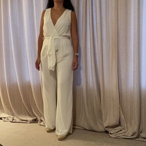 White Chiffon Jumpsuit